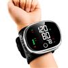 Bin Jasim Sfigmomanometro digitale automatico da polso e braccio, accurato BP Machine con polsino regolabile, cardiofrequenzimetro con ampio schermo LCD, misuratore di ipertensione portatile per casa e ufficio