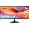 msi PRO MP341CQ E12 - Monitor 34" UWQHD (3440x1440, 1500R) VA, 120Hz, 1ms, HDR Ready, Adaptive-Sync, Eye Care, Altoparlanti Integrati, HDMI 2.0b, DP 1.4a, Senza Cornice, Inclinabile, Compatibile VESA