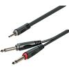 SOUNDSATION - Cavo adattatore (jack 3,5 stereo - 2 jack 6,3 mono/1,5 mt) sjjj-15bk