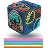 OnlyPRIME Cubo Sensoriale Montessori 3D, Sensory Activity Board Silicone, Giochi Sensoriali, Cubo Antistress con 20 Cordoncini