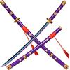 kljhld bambù Anime Spada Cosplay Spada, Roronoa Zoro Katana Spada AME No Habakiri Spada Katana Viola 103 cm/40 Pollici