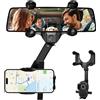 Ulluthu Supporto per Telefono Specchietto Retrovisore Auto, Porta Cellulare 360° Girevole Retrattile Universale Multifunzionale Retrovisore Auto Porta Cellulare Auto Supporto Telefono Auto