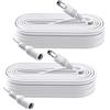 Security-01 Confezione da 2 cavi di prolunga per alimentazione CC, da 10 m, 5,5 mm x 2,1 mm, DC 5 V, 6 V, 9 V, 12 V, 24 V, per telecamere di sicurezza, DVR, router, striscia LED, bianco
