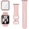 Raradev 3-in-1 per Cinturini Apple Watch 40mm con Custodia e Proteggi Schermo, Cinturino Sportivo in Silicone e Cover Protettiva con Vetro Temperato 9H per iWatch Serie 6/5/4/SE, Rosa