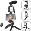 Anna Flowers Mobilphone Smartphone Video Vlog Microfono, Luce LED, Supporto Telefono, Treppiede, Compatibile iPhone, Android, per Tiktok, Youtube, Ripresa, Vlogging, Live Streaming
