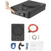 TflkQima Subwoofer attivo sotto il sedile dell'auto, 300 W max, amplificatore digitale, bass‑boost, scambio di fase, subwoofer piatto per auto, camion e fuoristrada