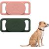 kwmobile Supporto per tracker Bluetooth Xiaomi SmartTag - Custodia in silicone per cane e gatto - Supporto Smart Tag per collare - Set da 1 verde scuro/rosa antico