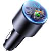 EOIWUY Aggiornato Trasmettitore FM Bluetooth 5.3 per Auto, Bluetooth Auto | Ricarica Rapida, PD36W & QC3.0, Suono Hi-Fi Nitido, Amplificatori Mono Adattatore Accendisigari Equalizzatori