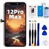 EFaith Schermo per iPhone 12 PRO Max 6.7 LCD Full HD Touch Screen Digitizer Assembly con Kit di Riparazione Completo + Protezione Schermo per A2342, A2410, A2412, A2411