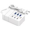 Leloco Stazione di ricarica USB da 35 W per più dispositivi, multipresa a 6 porte