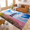 Generic Tappeto Moderno e Morbido per Soggiorno 80x150 cm Paesaggio Del Faro Del Mare Dei Fiori Fondo Antiscivolo, Lavabile Fino a 30 Gradi, Ingresso Interno, Bellezza Mondialele Tappeti per Grandi Dimensioni
