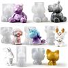 EPODA Set di Animali in Resina Epossidica Stampo in Silicone, 3D Stampi per Resina Epossidica Unicorni, Conigli, Orsi, Cervi, Gattini, Cani, Elefanti