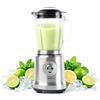 Jata JEBT1241 - Frullatore a tazza con 4 velocità + pulse. 6 lame extra lunghe in acciaio inox dentate. 1.200 W. 1,75 litri. Tritare il ghiaccio. Con motore professionale. Corpo in acciaio