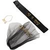 Shipenophy Bride To Be Crown, nero lucido e oro con scritta, decorazione da sposa, per addio al celibato