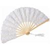 YIGOOWN Ventaglio pieghevole vintage in pizzo e bambù, lunghezza 23 cm | Elegante combinazione di bambù e pizzo, ultraleggero e salvaspazio, perfetto per feste, foto e decorazione