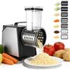 Fushabana Grattugia elettrica per formaggi, 7 lame in acciaio inox, 250 W | Bocchetta di riempimento XL, 8,8 cm, piedini a ventosa antiscivolo, accensione automatica, facile da pulire, per formaggio