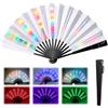ADEMOKE Ventaglio pieghevole con luce a LED, 63 x 33 cm, a batteria, per feste, eventi musicali