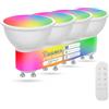 I-SHUNFA Lampadine GU10 RGBCW LED con Telecomando e Controllo APP,4 Pack | Dimmerabile Lampadina Bluetooth,AC 230V,2700K-6500K,Luminosità Regolabile 1%-100% 5W 450LM,con sincronizzazione musicale