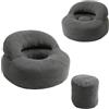 SoBuy pouf poltrona sacco 2 in 1 con poggiapiedi & schienale flessibile | Divano da Pavimento dal design ergonomico per adulti, schiuma 25D, Bean Bag per camera da letto e soggiorno, grigio FST100-DG