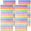 BDHYYM 4 Pezzi Arcobaleno Tende Metalliche Feste con Frange Scintillanti Decorazione Lamina Glitter Autoadesiva Tende Metalliche Colorate per Baby Shower Matrimoni Festa Compleanno (1mx2m)