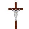 SHALOM - Crocifisso in Legno con Corpo in Metallo Cristo Risorto. Dimensioni 13x7 Cm