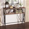 YMYNY Tavolo Consolle, Consolle Ingresso, Struttura Stabile in Acciaio, La piastra può essere regolata verso l'alto e verso il basso, per Soggiorno, Corridoio, 101×25×80.5CM Marrone Vintage HST007H