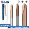 XCAN Smussatore Mill 2-12mm 90 Gradi Smussatura Fresa in metallo duro per sbavatura bordi V Grove Router Bit Fresa