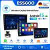 ESSGOO Autoradio Android 15 con Carplay Wireless, 2 Din 7"/9"/10", Navigatore GPS, Lettore MP5, Schermo in Vetro, Wi-Fi, FM, BT, Stereo Auto