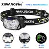 XIWANGFIRE 9 Led Forte Luce Faro USB Ricaricabile Sensore di Movimento Faro Portatile Pesca Campeggio Lampada Frontale All'aperto 1200mah