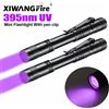 XIWANGFIRE Torcia UV Torcia ultravioletta da 395 nm con clip per penna Batterie AAA portatili utilizzate Luce viola Rilevatore di urina per animali domestici Lampada UV
