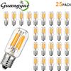 Grensk Lampadina Tubolare Notturna T20 2W E14 E12 LED a Filamento 220V 110V Vetro Trasparente 2200K Lampadine Edison Retrò per Illuminazione a Sospensione e Decorazione