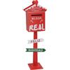 Gerimport Cassetta delle lettere in legno per decorazioni natalizie - Rossa, Babbo Natale e Babbo Natale - Gerimport
