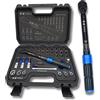 NONE AC Tools Chiave dinamometrica 1/4 2-24 Nm per biciclette, moto e autoveicoli, con certificato di precisione, reversibile. Valigetta completa da 32 pezzi.