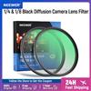 Neewer 1/4 e 1/8 Filtro per obiettivo fotocamera a diffusione nera Set da 2 pezzi Filtro per effetti cinematografici nero Custodia in vetro multistrato