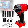 Magnitt 500N.m Avvitatore a percussione senza spazzole 1/2 "Riparazione cacciavite a batteria 4 marce Kit adattatore presa esagonale per batteria Milwaukee 18V