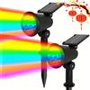 XIWANGFIRE 1/2PCS Faretti Solari Esterni Regolabili Luce Solare Paesaggio RGB 9Led Impermeabile Solare Uplights Alberi Giardino Stagno Cortile percorso