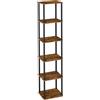 VASAGLE Montaggio super rapido senza attrezzi, ripiano portaoggetti a 6 livelli, 23,8 x 38 x 173,4 cm, per soggiorno, camera da letto, cucina, marrone rustico e nero inchiostro