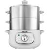 Cecotec Vaporiera Elettrica Vapovita 10L Steelpot Bianca. 1300W, Contenitori in Acciaio: 1 Serbatoio + 2 Vaporizzatori