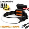XIWANGFIRE 230 ° Ampio COB LED Lampada frontale USB ricaricabile 5000/7500mAh Faro Proiettore Torcia impermeabile Camping Ciclismo Lanterna di emergenza