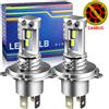 APMATAUTO Lampadina LED H4 Senza Ventola per Fari Auto e Moto, 9003 LED Abbaglianti/Anabbaglianti, Faro Automatico 12V 12000Lm