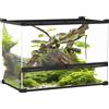 PawHut Terrario per rettili, scatola per l'allevamento di rettili, habitat con chiusura sicura a rotazione, ventilazione frontale, nessun montaggio richiesto, 50x30x35 cm, Nero