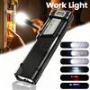 Heinast Torce piatte ricaricabili da 1500 lumen, torcia tattica EDC, torcia piccola a LED con doppio interruttore e display digitale, in acciaio inossidabile