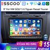 ESSGOO Autoradio Android 15 da 9 pollici 4+64G per Seat/Skoda/VW Golf 5 6 Passat Polo Touran Tiguan Rabbit Sharan Caddy EOS T5 con Wireless Carplay Android Auto GPS NAVI RDS FM WIFI Bluetooth AI Voice