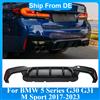NONE Diffusore Posteriore per BMW Serie 5 G30 G31 2017-2023 M Sport Nero Lucido Stile M5, Splitter Spoiler per Paraurti Posteriore, Kit Carrozzeria Tuning