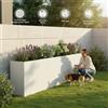 NONE Fioriera Bianca 200x40x80cm - Acciaio Laminato a Freddo - Vaso Resistente per Giardino, Prato, Balcone, Cortile, Patio