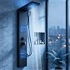 quyanre Colonna Doccia a LED Nera con Pannello Idromassaggio, Cascata e Massaggio Idroterapico, Miscelatore per Bagno e Spa