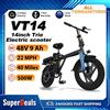 NONE Bicicletta Elettrica Pieghevole con Motore da 500W, Batteria al Litio 48V 9Ah, Ruote da 14 Pollici per Tutti i Terreni, Velocità Massima 22MPH, Autonomia 40 Miglia, Sospensioni, E-Bike per Pendolari e