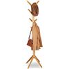 Relaxdays Appendiabiti in Bambù, 8 Ganci, Design Moderno ad Albero, HxBxT: 179 x 40,5 x 40,5 cm, Color Legno Naturale