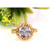 Anello A Fissaggio In Argento 925 Placcato 10k Con Zaffiro Bianco 9mm