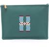 HERMES Borsa pochette HERMES Flat Pouch GM H Natte H103643M04 lana verde SHW donna N...